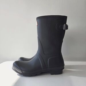 Ladies Hunter Original Short Black Rainboot Adjustable Size W10